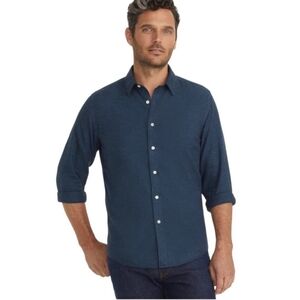 UNTUCKit Veneto teal Wrinkle free regular fit men's button down shirt Cotton XL.